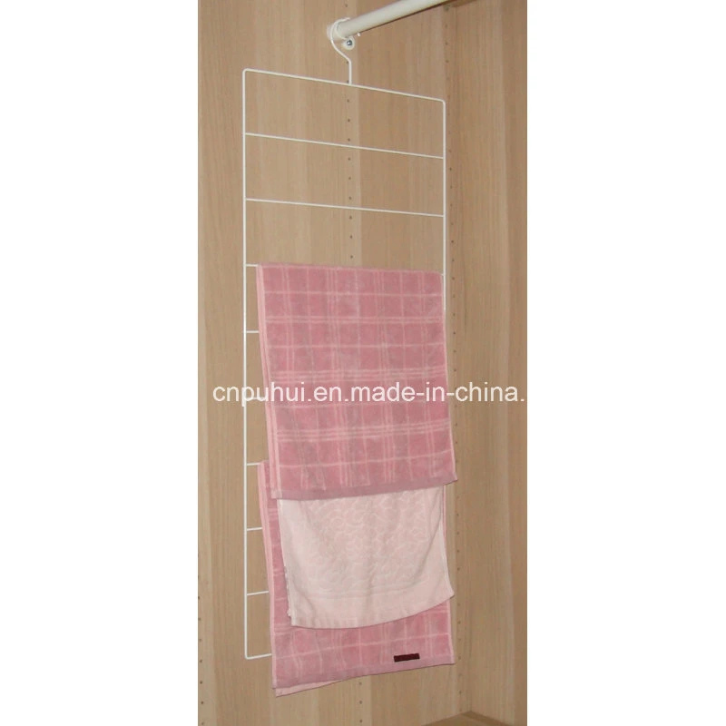 Flat Packing 2 Layer Metal Bar Storage Holder Clothes Hanger Organizer Rack (pH2303Z)