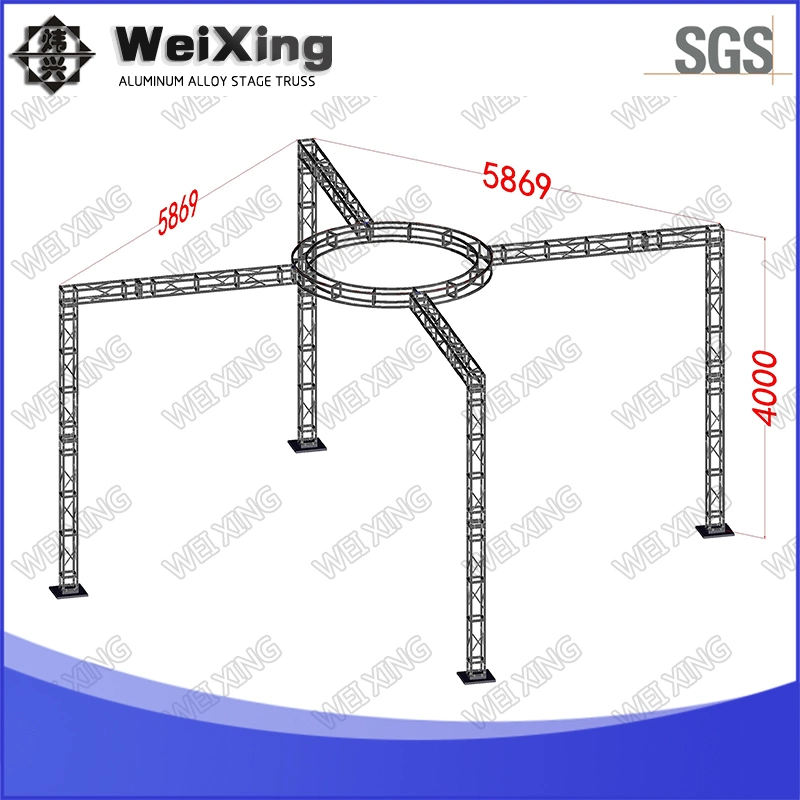 7.7X7.7X6m, 200x200mm Aluminium Truss Messe Messestand Ausstellung Outdoor Eventtruss Display Mobile Advertising Truss