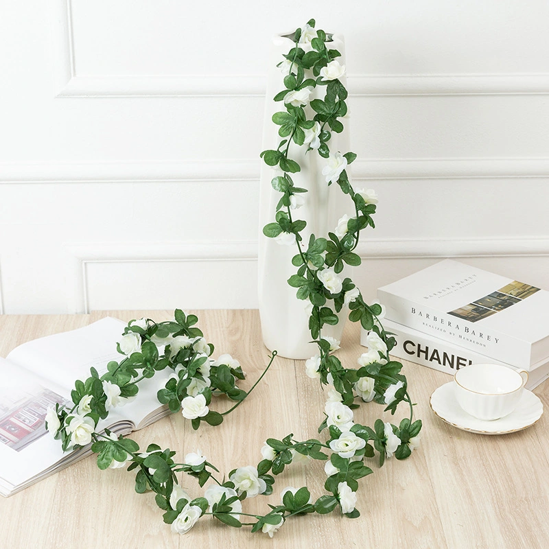 7.6 FT (Total) Artificial Flowers Garland Flower Rose Vine Hanging Plant Lifelike Silk Decorative for Wedding Arch Garden Wall Home Party Hotel Office