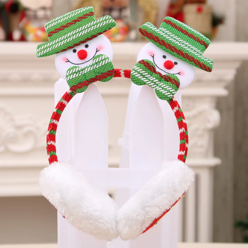 Winter Christmas Holiday New Fashion Cute Lovely Headset with Santa Snowman Elk Ornaments for Xmas Supplier