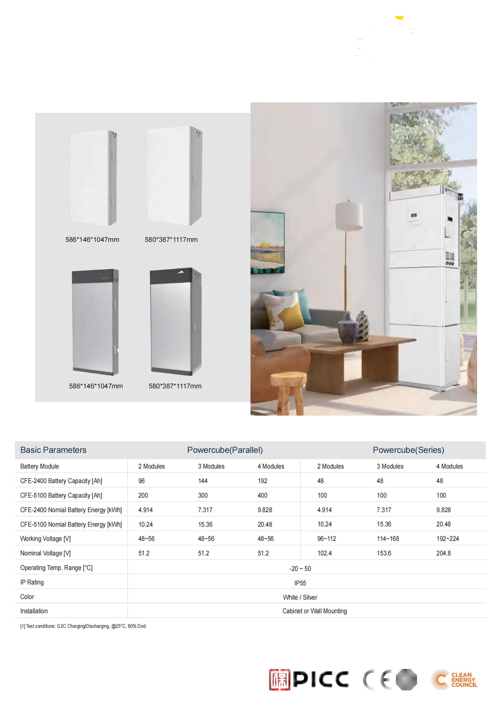 Alimentation de la batterie de l'énergie Syestem de stockage 10kw 15kw 20kw