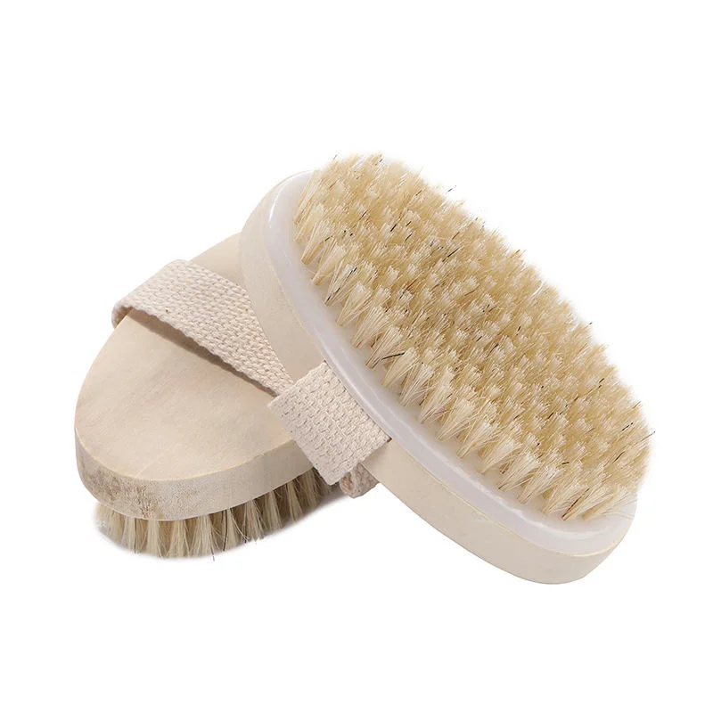 Eco-Friendly Wooden Back Bathing Brush Long Handle Microfiber Shower Body Cleaning Smooth Bath Brush