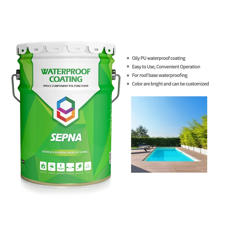 Monocomponent Self Leveling Polyurethane Waterproof Coating for Anti-Seepage of Reservoir Water Tower Water Tank Swimming Pool Bath Fountain Pool