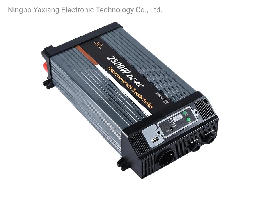 24V 100V/ 110V /120V 2500W DC-AC Pure Sine Wave Inverter with Transfer Switch with Removable Remote Control