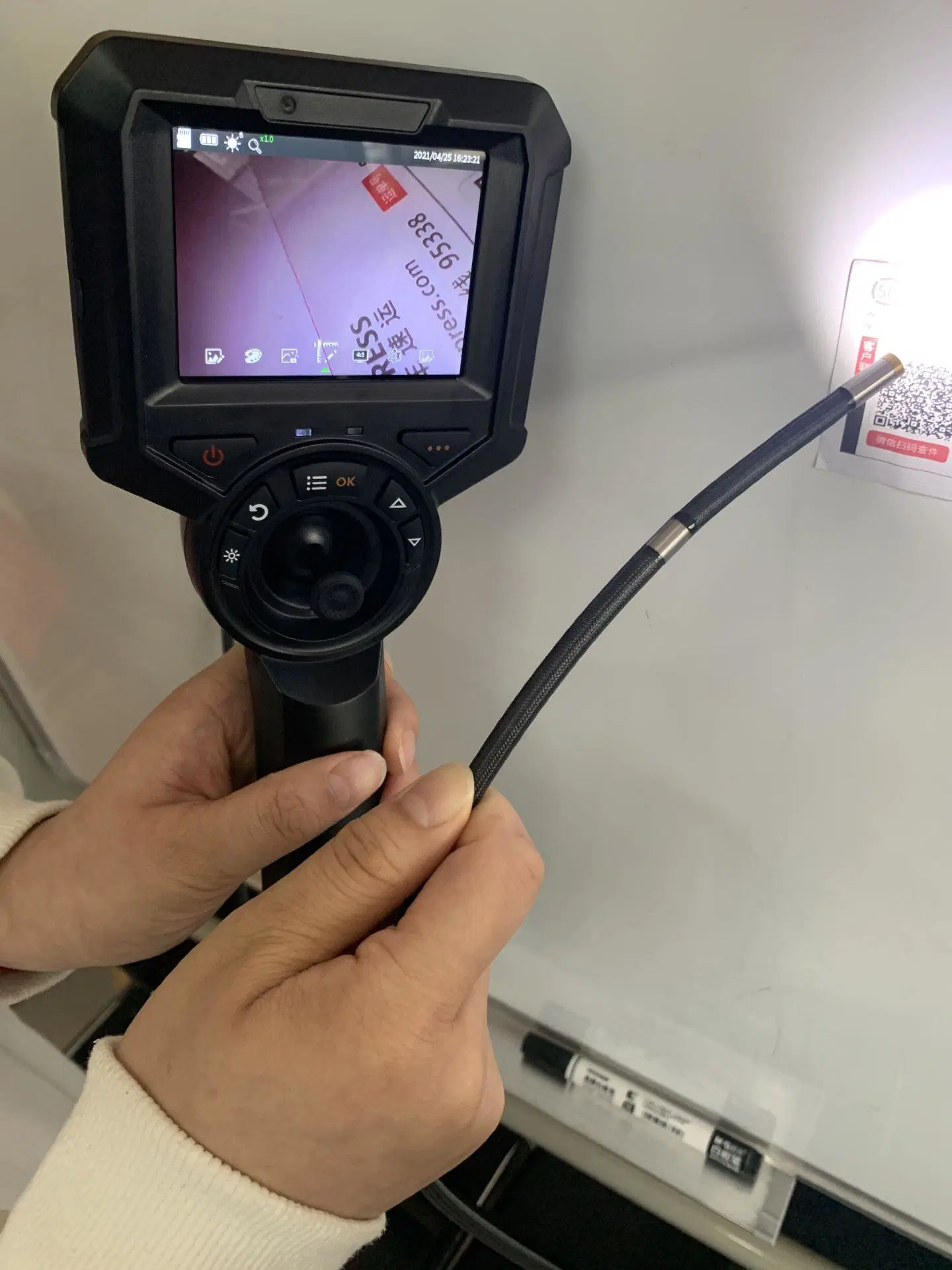 Handheld Inspection Video Endoscope with 1MP High Resolution Camera, Flexible Borescope