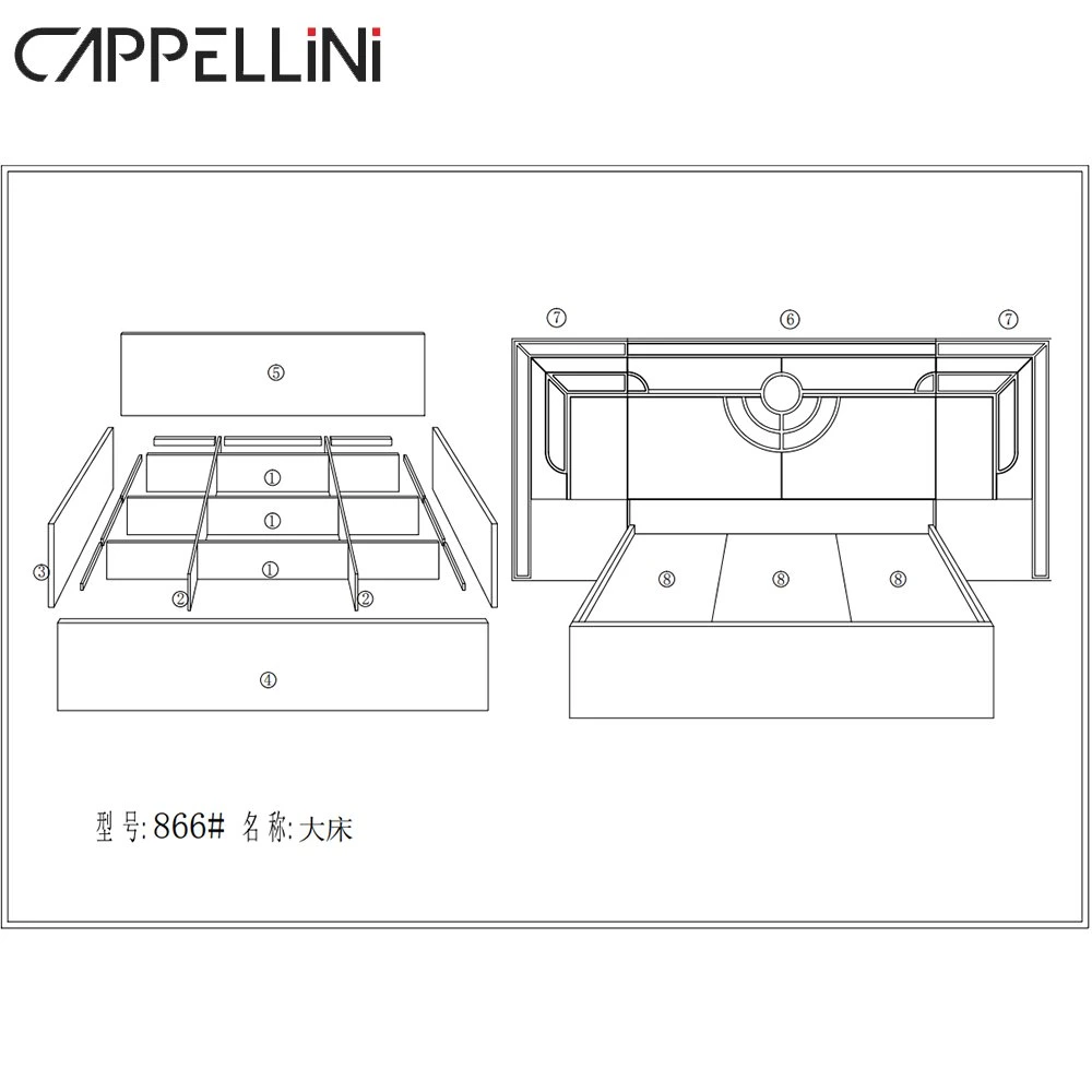 Cappellini Double King Wall Bed Modern Hotel Bedroom Office Wooden Living Room Home Furniture