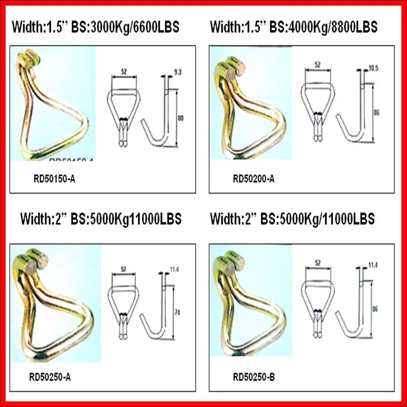 Wire Hook for Ratchet Lashing Strap