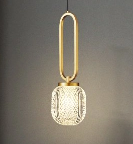 Masivel Home Decoration Nordic Luxury LED Lamp Brass Crystal Pendant Light for Bedroom