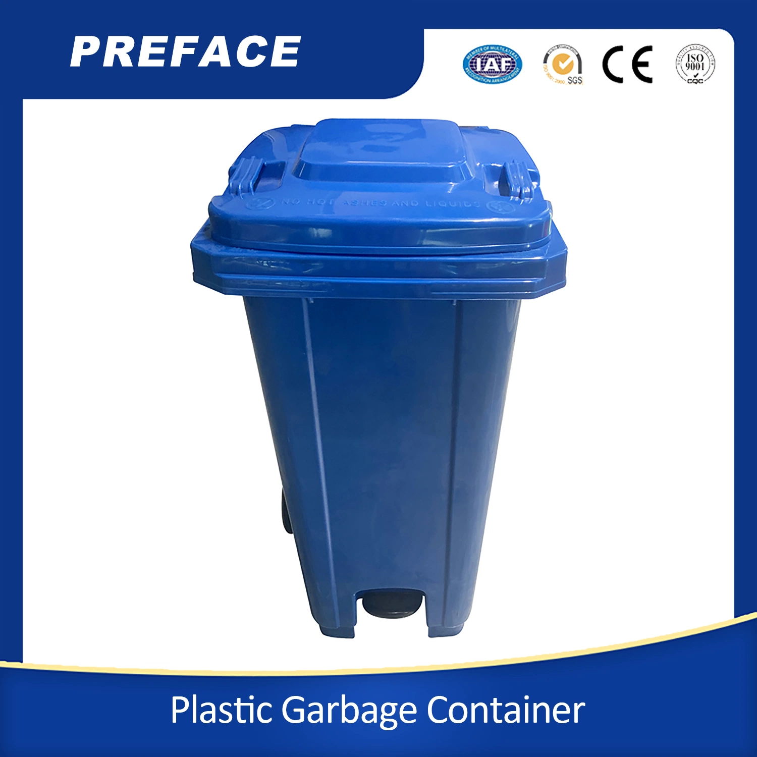 Rectangular 32 Gallon 120 L Outdoor Trash Bin on Wheels and Rubbish Bin 120 Litre and Public Trash Can 120L