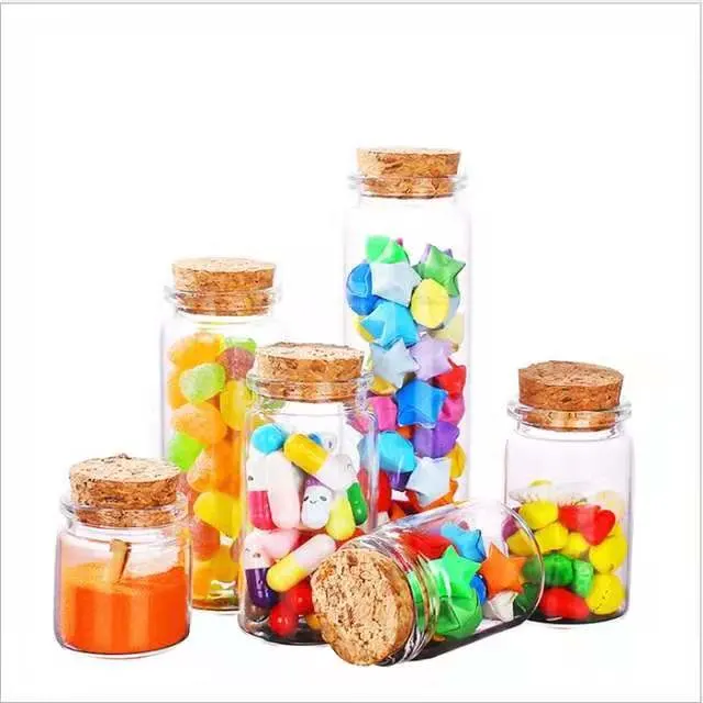 Wholesale/Supplier Clear Mini Wishing Bottle 5ml 10ml 15ml 20ml 25ml Glass Vials with Cork Lid