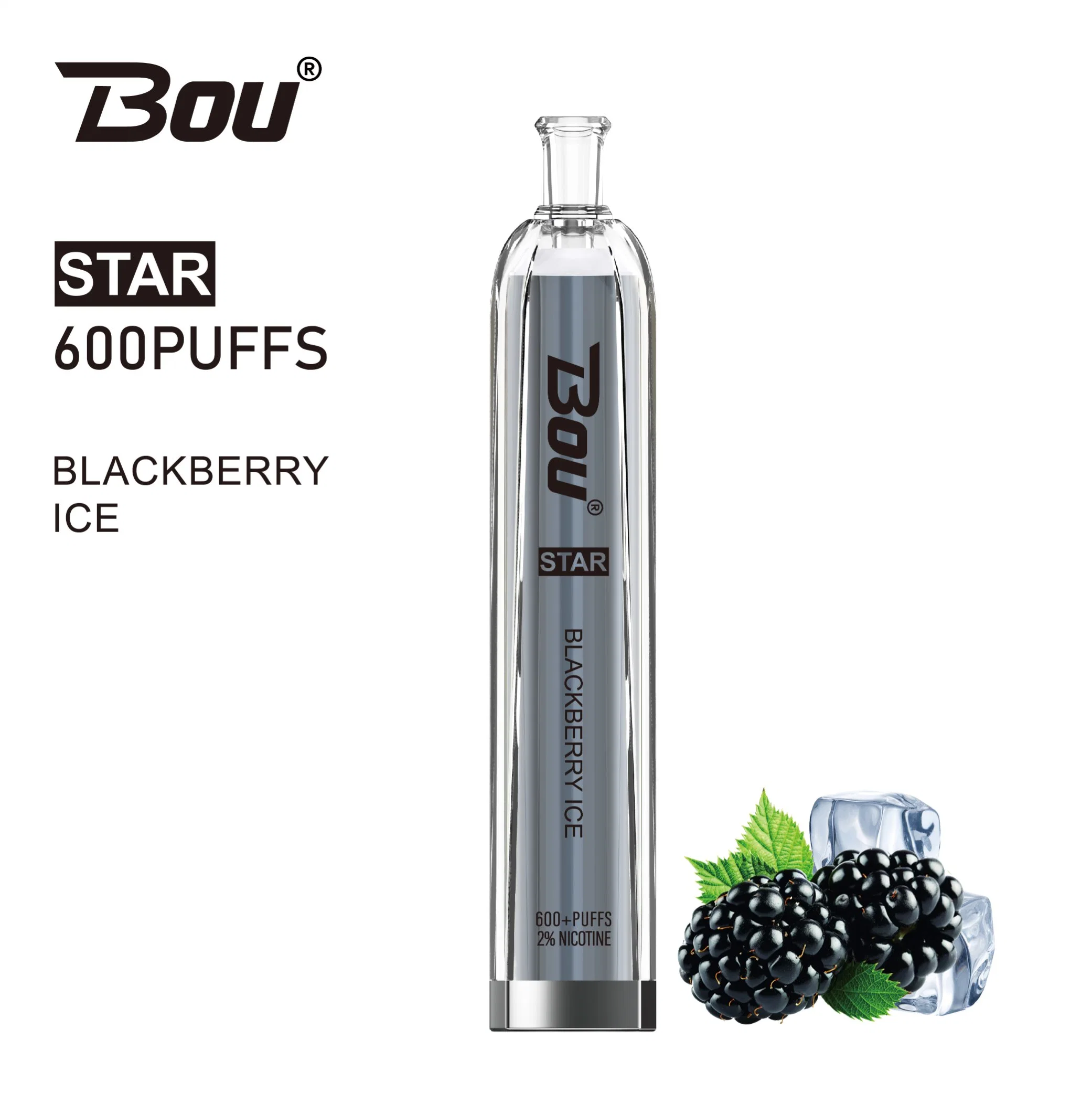 Bou Star 600puffs Einweg Vape E Zigarette Starter Kit 500mAh