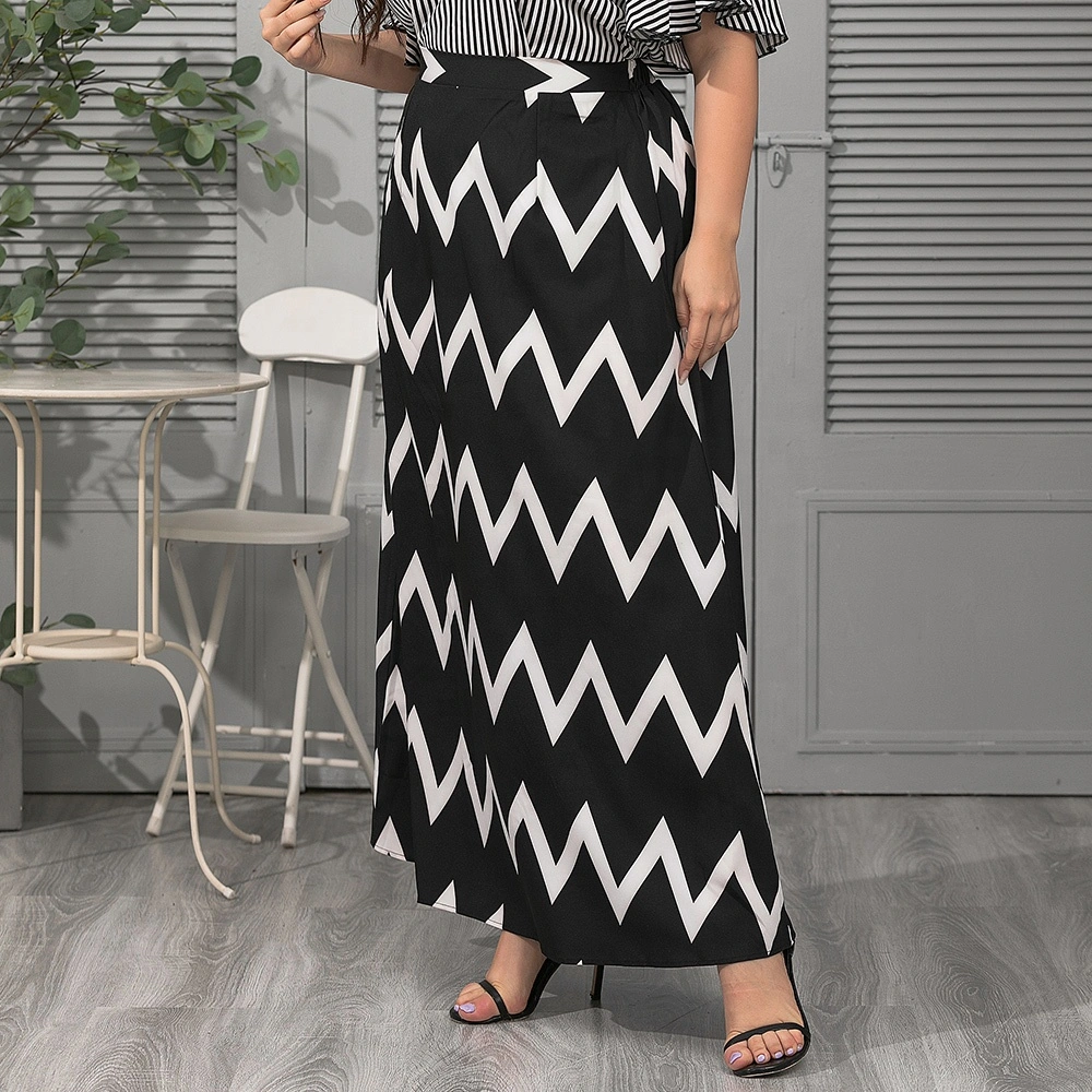 Plus Size Striped Printed Loose Spring Summer Autumn Winter for Women Skirts