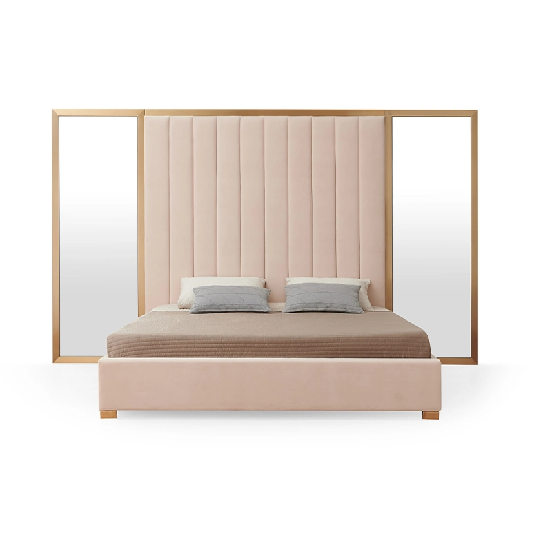 Comfort Bedroom Furniture Modern Bed King Queen Size Modern Soft Fabric Bed Frame