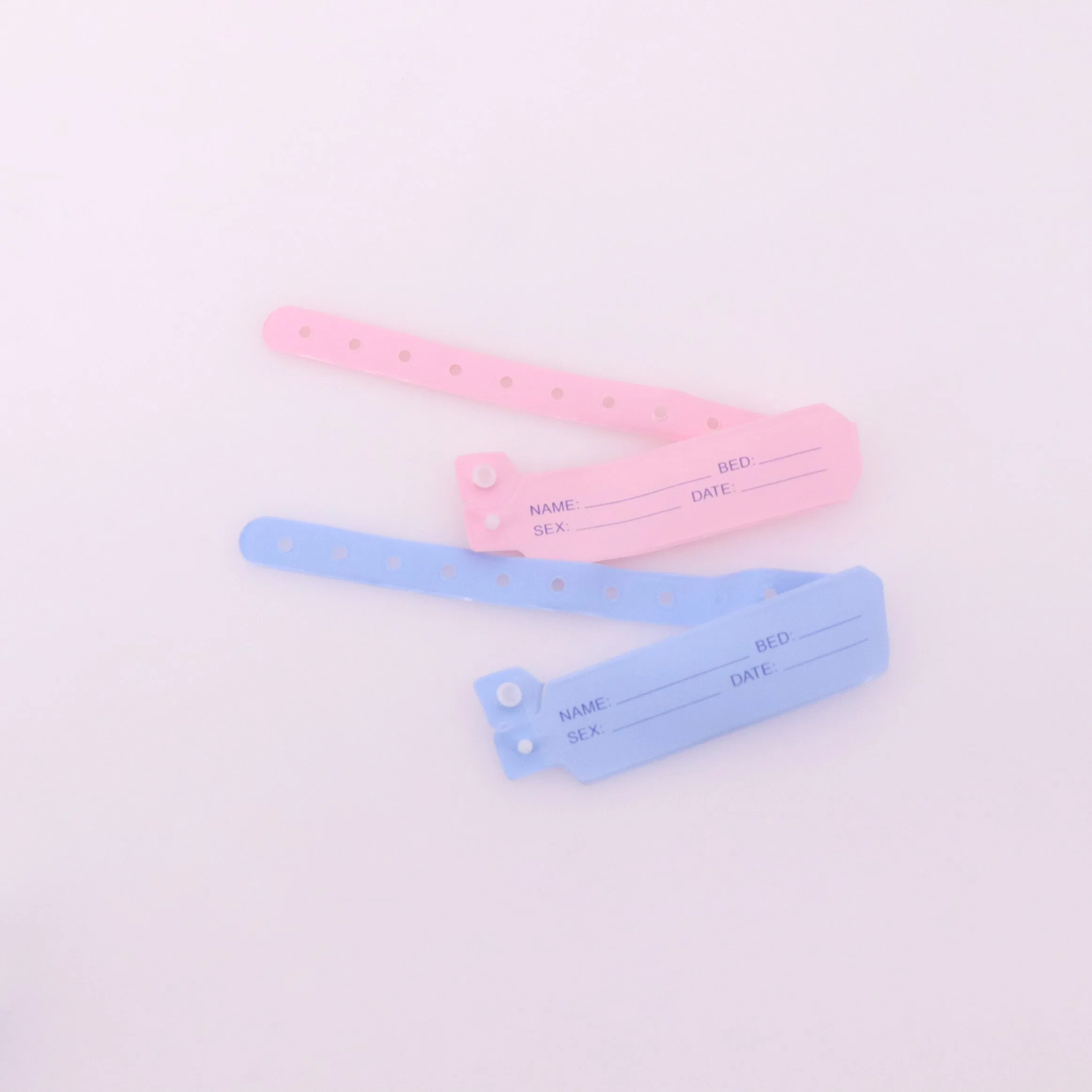 Medical Plastic ID Wristbands Hospital ID Bracelets with Button