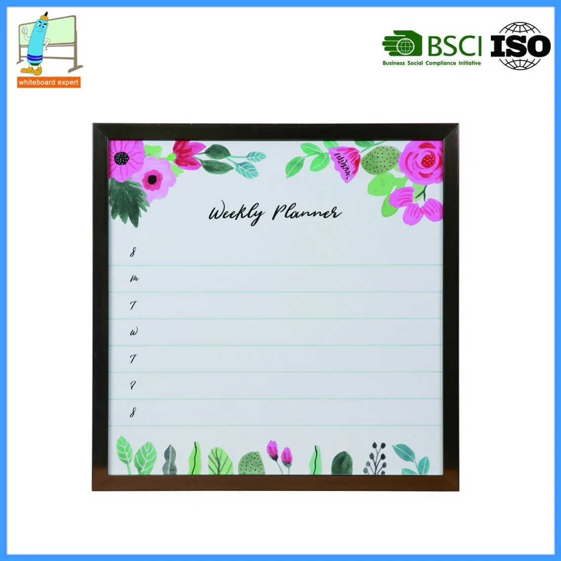 Printed Weekly Memo Calendar Dry Erase Whiteboard, Magnetic Calendar Whiteboard