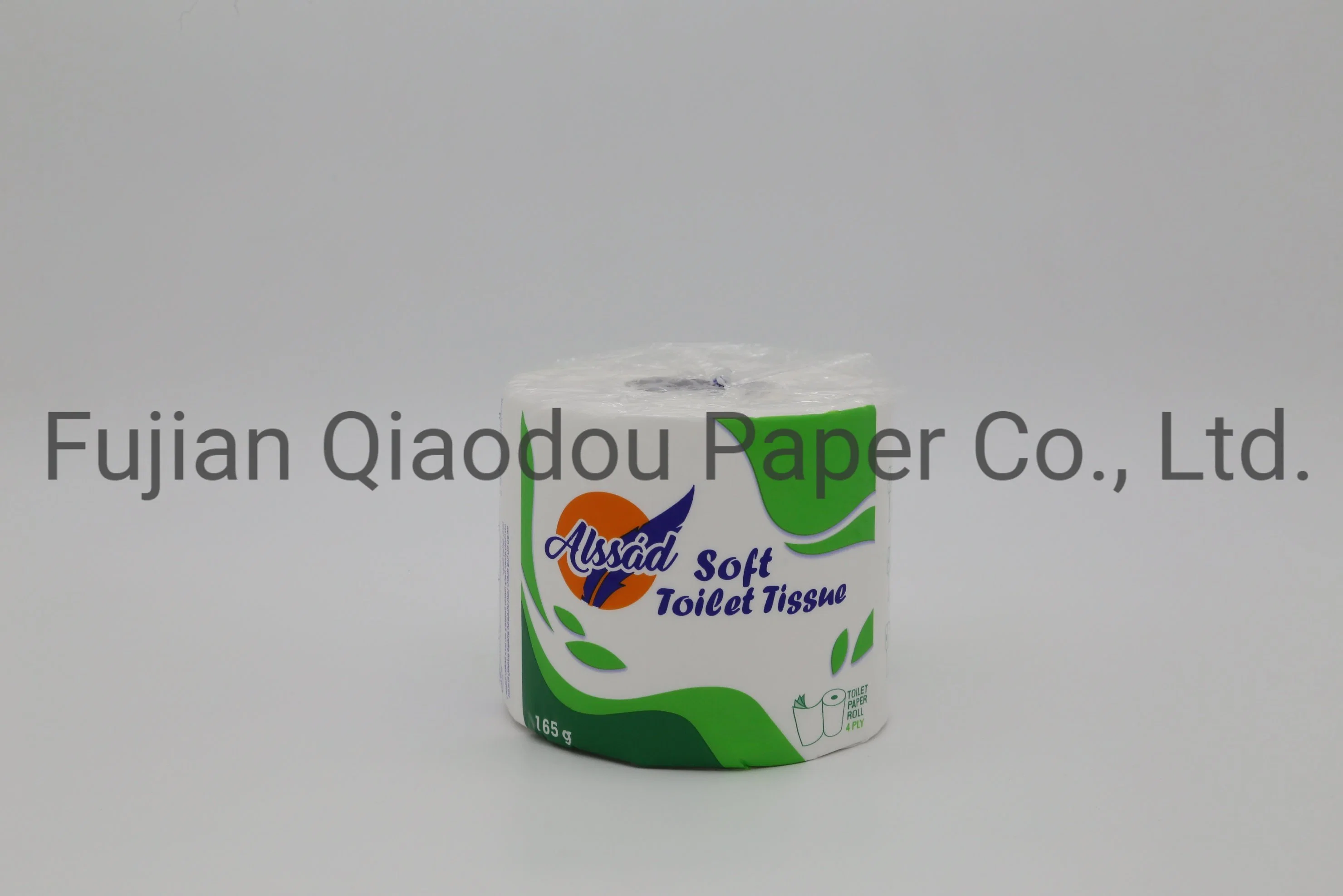 China Qiaodou Proveedor barato Blanco biodegradable Reciclaje papel higiénico rollo Tejido