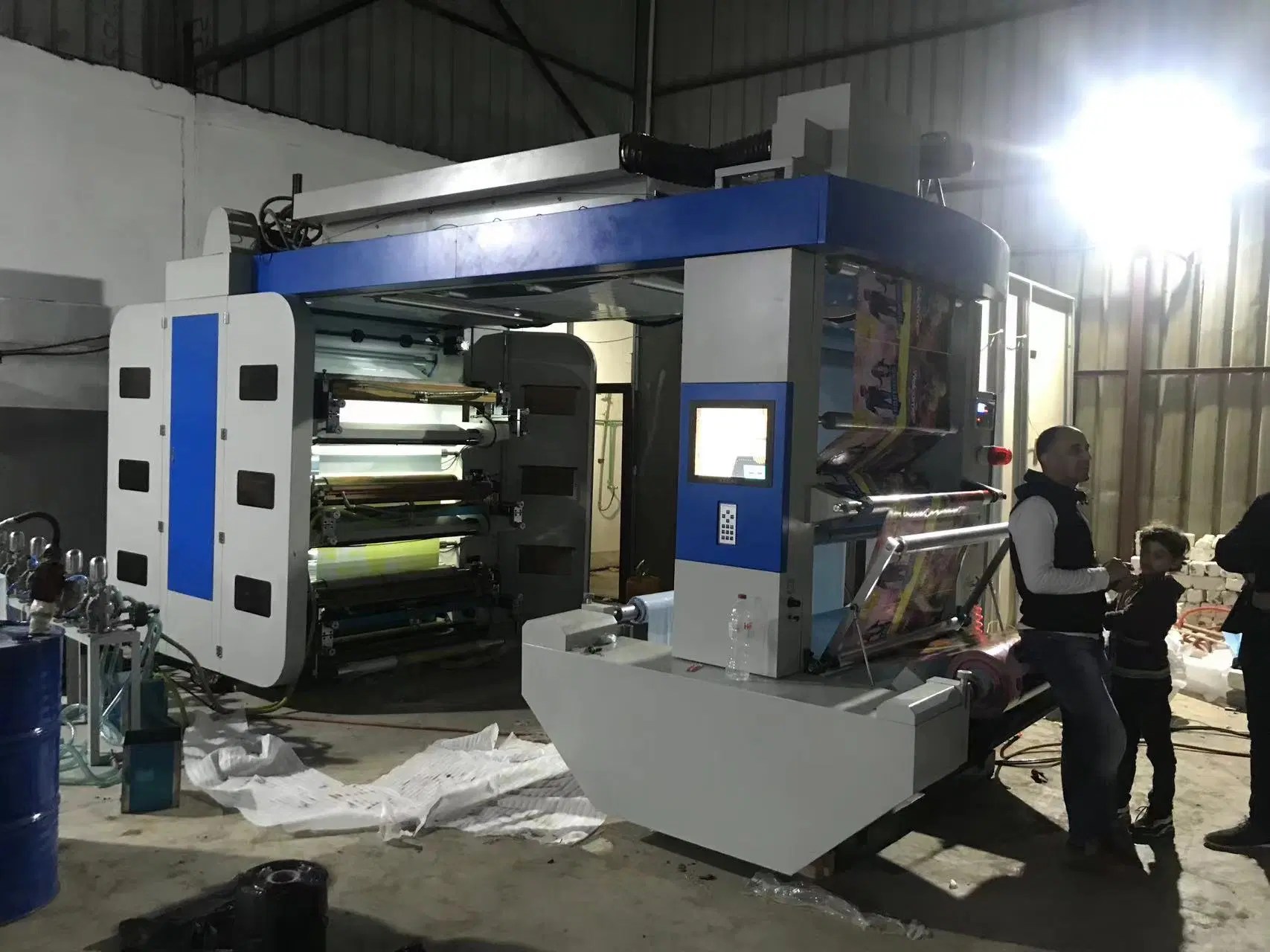 Full Automatic High Speed Stack Type 4 Color Flexographic Press Paper Paper Cup Non Woven Label PE PE PP Film Plastic Belt Type Plastic Flexo Printing Machine