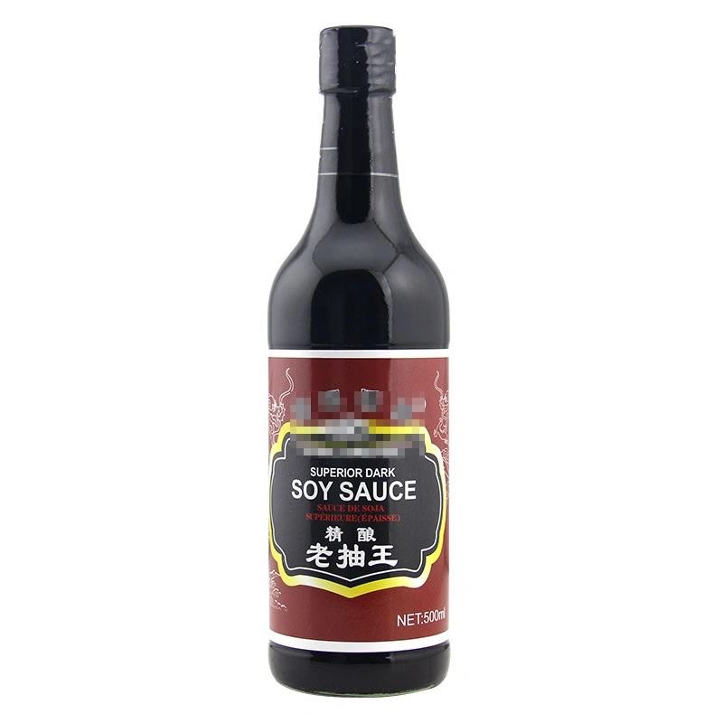 625 ml Salsa de soja oscura tradicional China Premium Natural preparada Para restaurantes