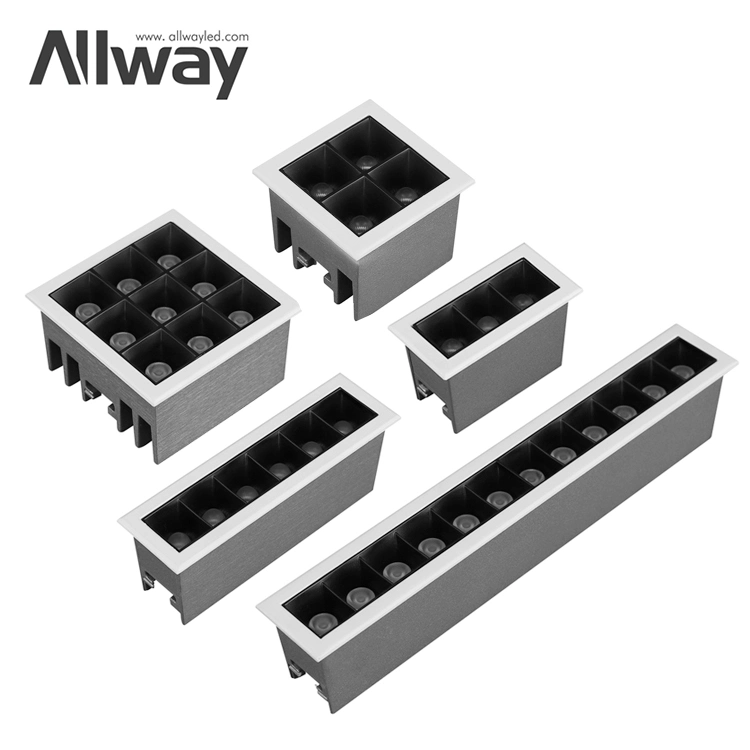 Allway Poupança de energia Anti brilho Strobe Free Easy Installation Interior Luz LED de grelha linear de 2 W, 4 W, 10 W, 20 W, 30 W