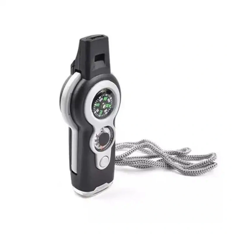 4 in 1 Multifunctional Keychain Compass 20mm Whistle for Outdoor Sports