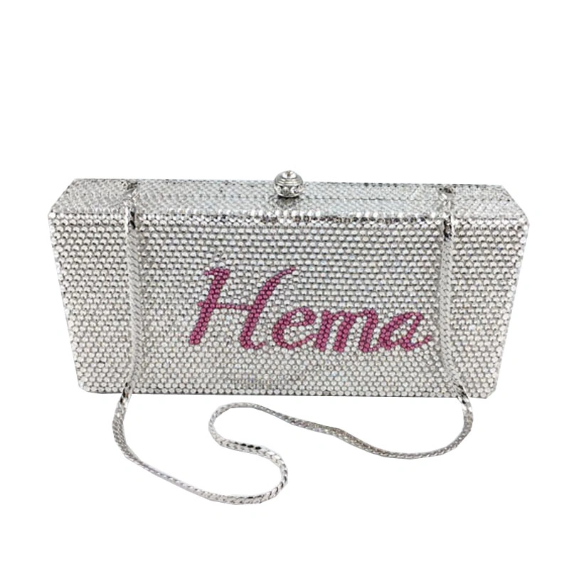 High-Quality Customize Name Bag 100% Handmade Crystal Clutch