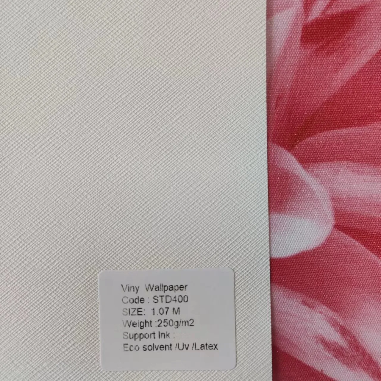 PVC Vinyl Wallpaper Twill Texture PVC Foam Coating White Rolls Retail Wallpaper