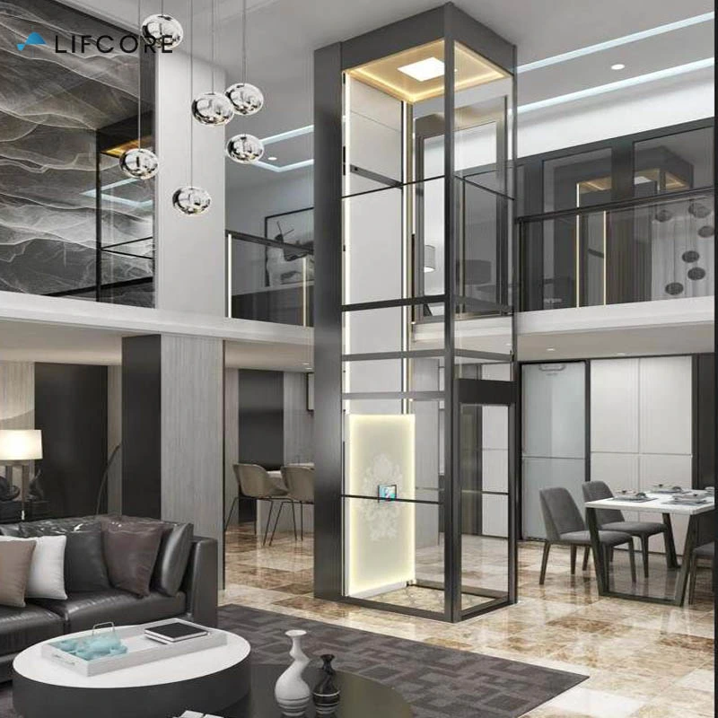 High-End Custom Personal Outdoor Residential Elevator Lifts with Glass Shaft