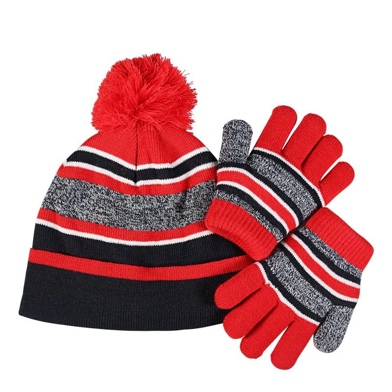 Factory Direct Sales Warm Set Children Hat Gloves 2-Piece Set