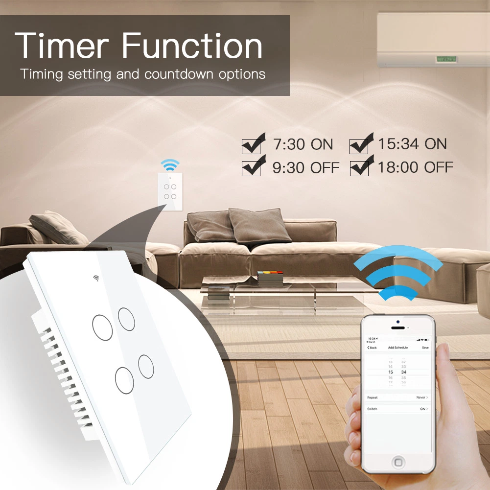 Smart Switch WiFi Tuya Wireless Remote Control Smart Home Automation System-Moes