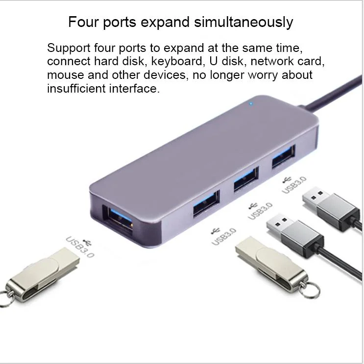 غلاف ألومنيوم رائع ABS 4 أطراف 3.1 C من النوع إلى USB 3.0 Hub