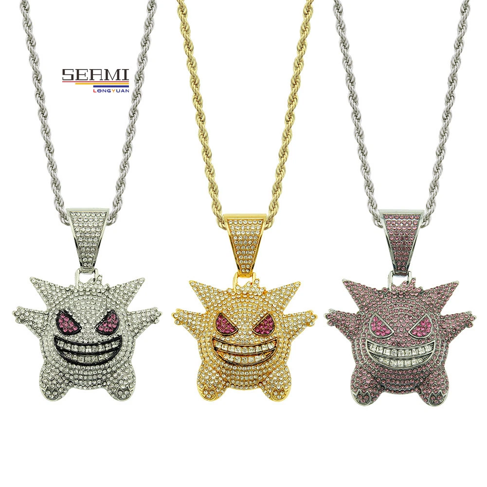 3D Pokemon Gengar Pendant Hiphop Necklace