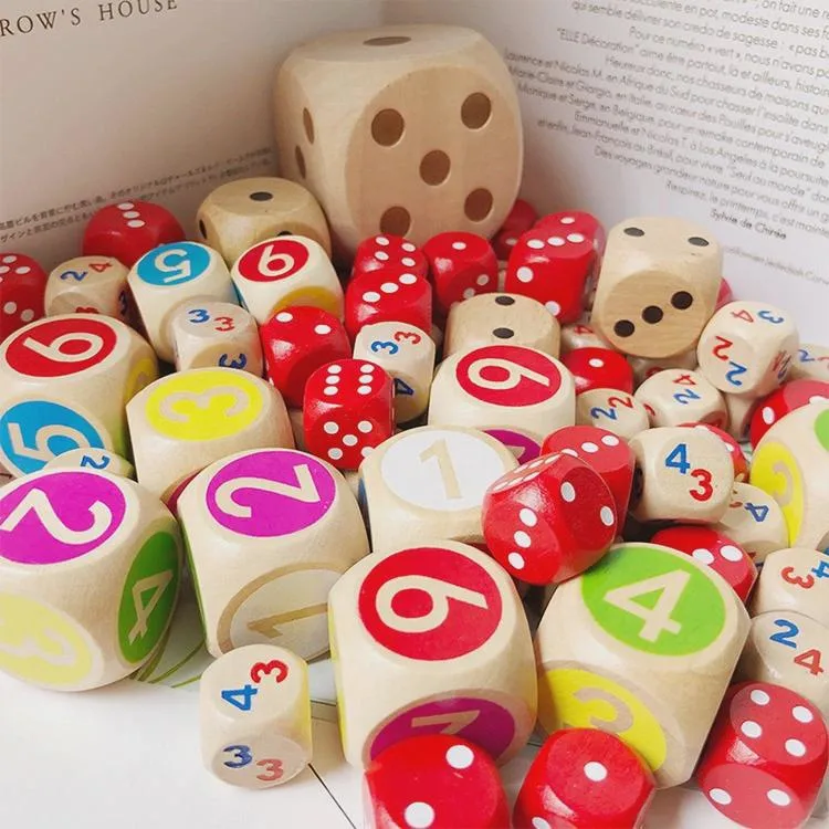 Entertainment Party Family Game Kid Toys Education Engraved Wooden Dice