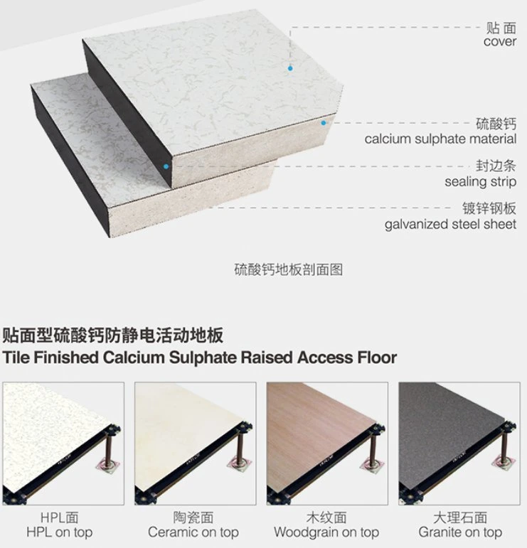 Exceptionally High Rolling Load Capacity Anti Static Calcium Sulphate Floor for Computer Room