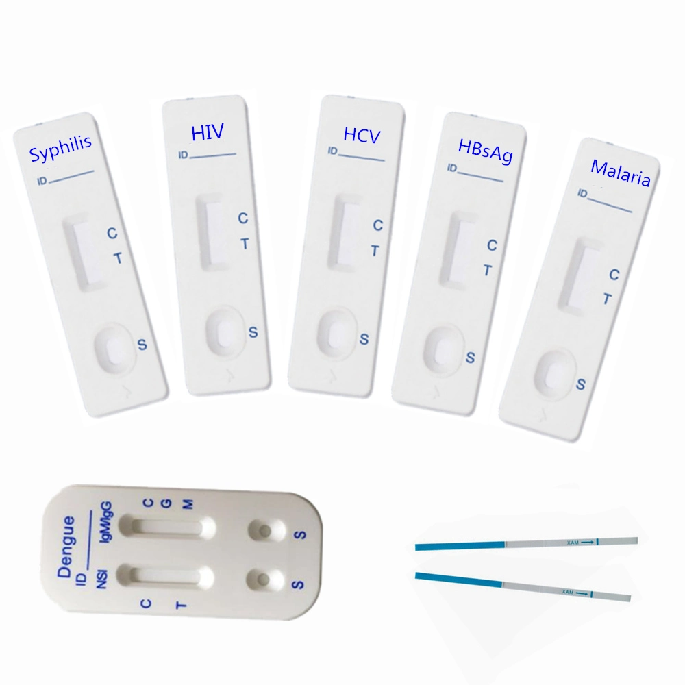 Embarazo HCG H. Pylori Hbsag HCV VIH Malaria orina tiras de medicamentos de diagnóstico médico de la sífilis Poct Ivd Kits de prueba rápida de Gaza Cassettle