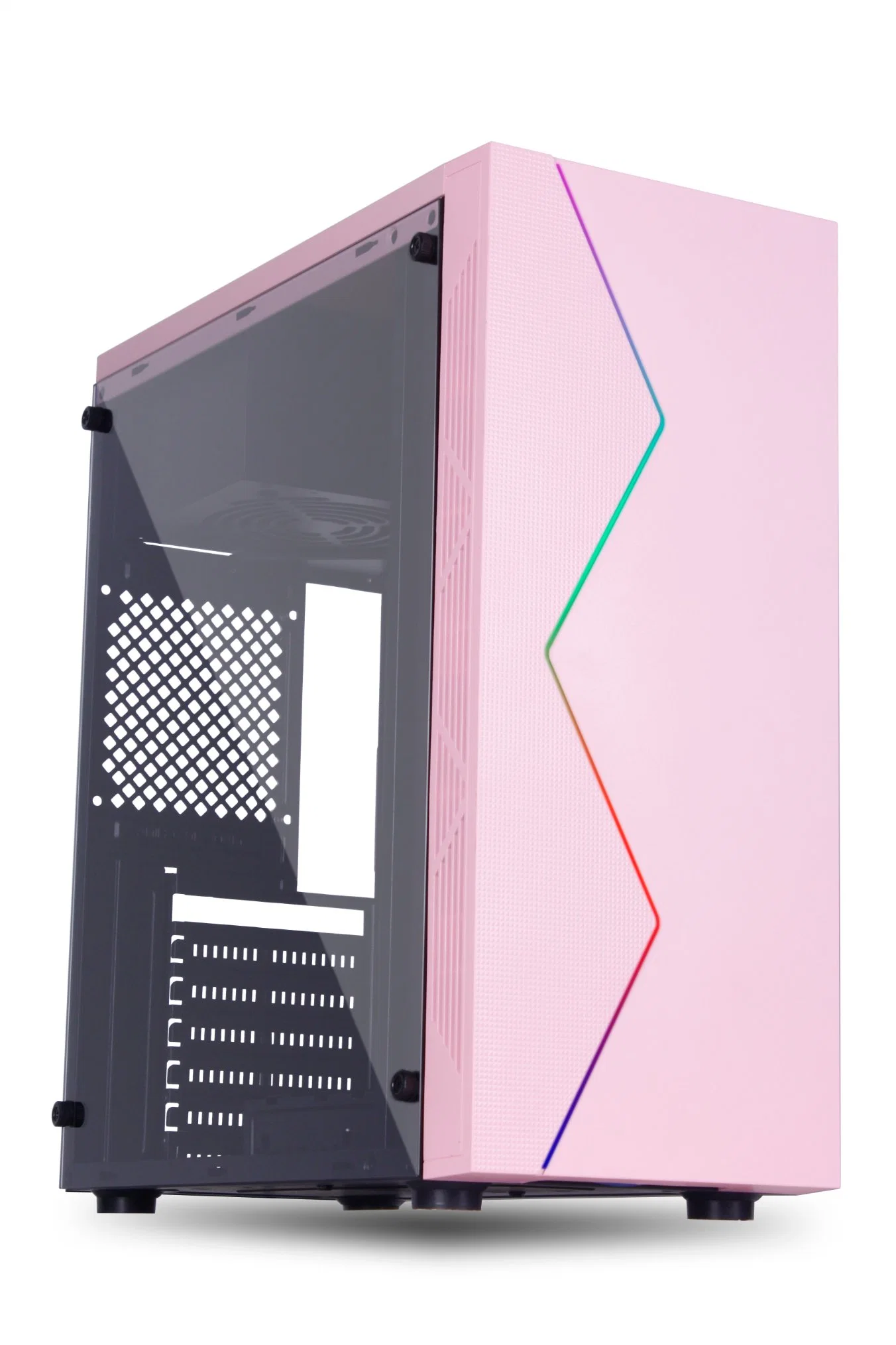 Pinky Specialized Designed PC Case ATX Computer Case with LED Strip