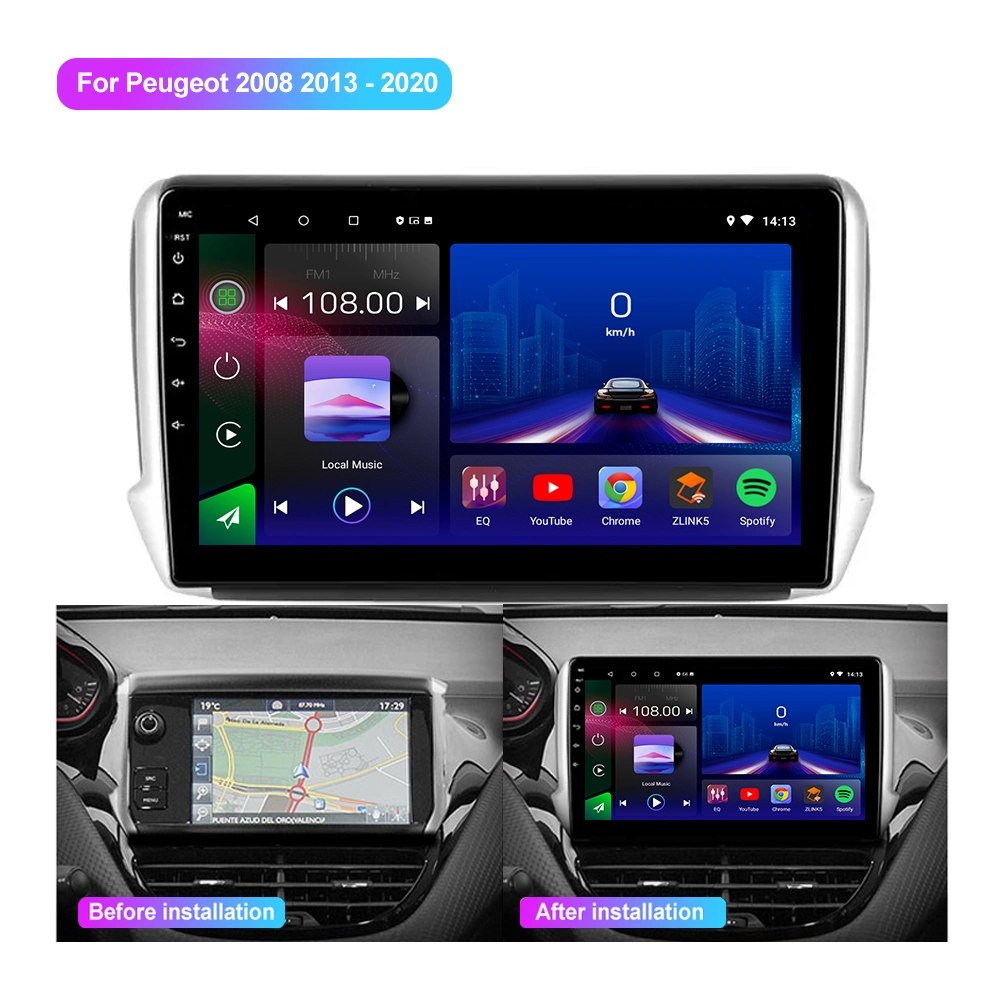 Jmance Touchscreen GPS Radio Stereo 10 Zoll Auto Video Auto DVD-Player mit Bildschirm für Peugeot 2008 2013 - 2020