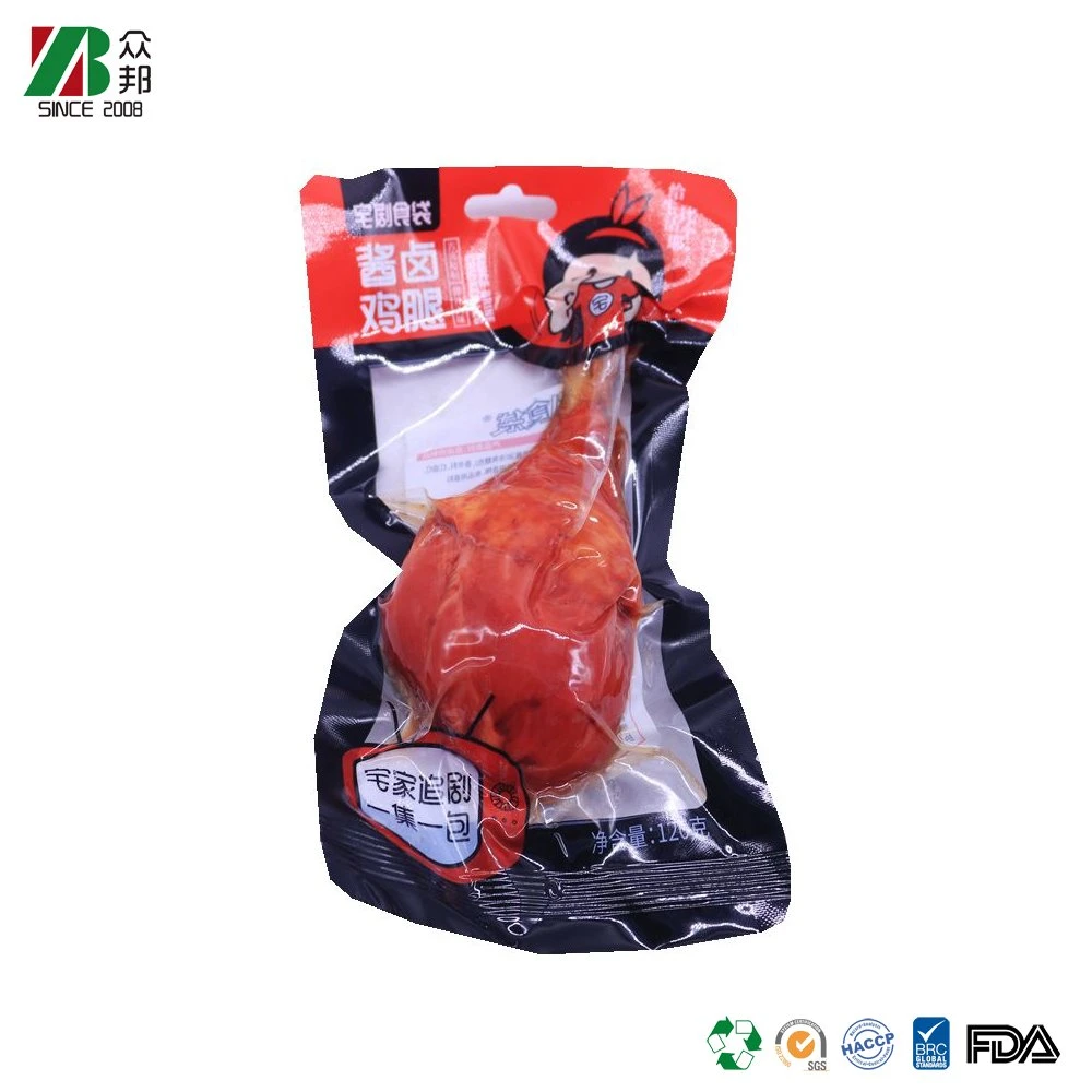 Moisture Proof Clear Flat Mouth Packaging Food Chicken, Duck, Ham Plastic Vacuum Sealer Bags