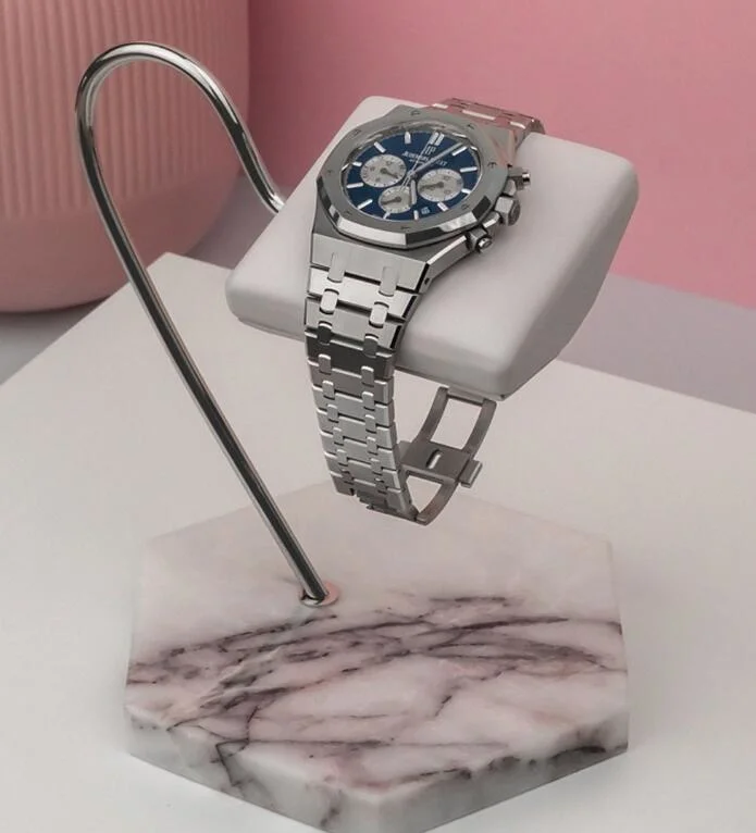 High-End Marble Watch Stand Leather Jewelry Watch Holder Stand