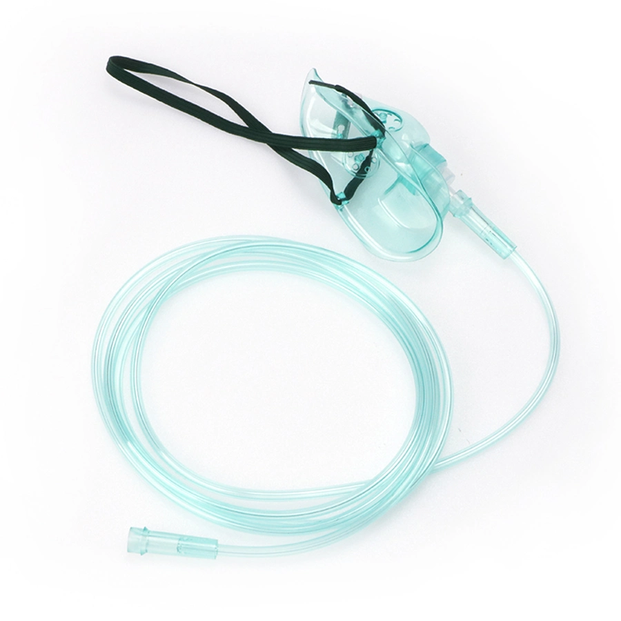 Medical Disposable of PVC Transparent Nasal Oxygen Mask with 200cm Tube