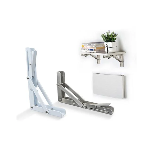 Stainless Steel Collapsible Shelf Bracket for Bench Table, Space Saving Bracket