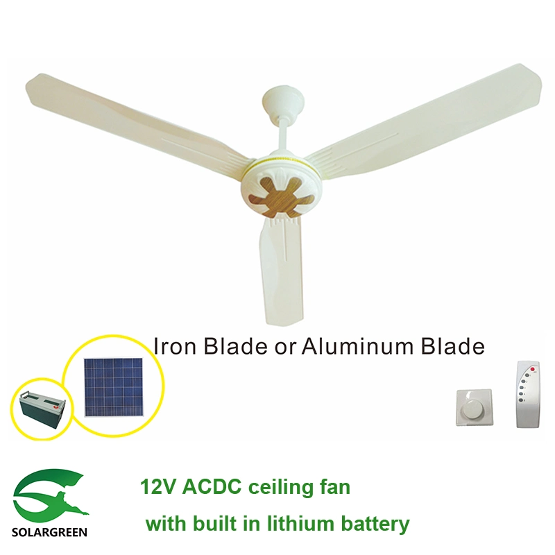 Built-in Lithium Battery Solar DC Ceiling Fan for Long Usage