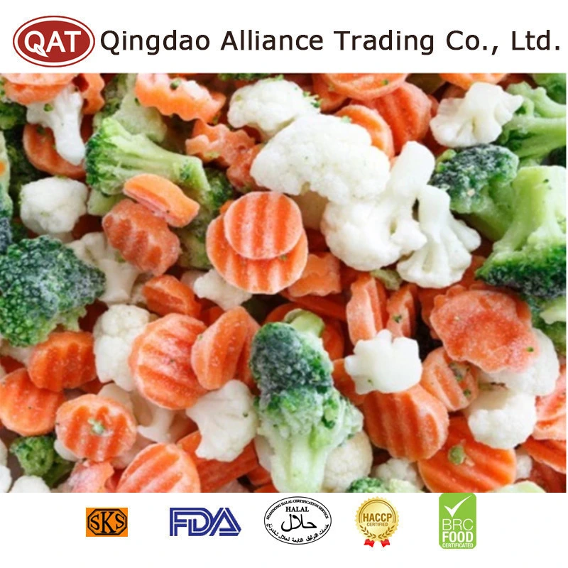 China Frozen Mixed Vegetables IQF Standard California Mixed Vegetables with Cualflower Broccoli Carrots with Kosher Brc Certificates
