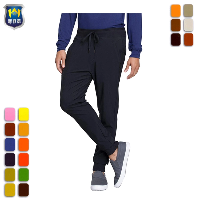 Unisex Full Elastic Waistband and Drawstring Uniform Scrub Pants