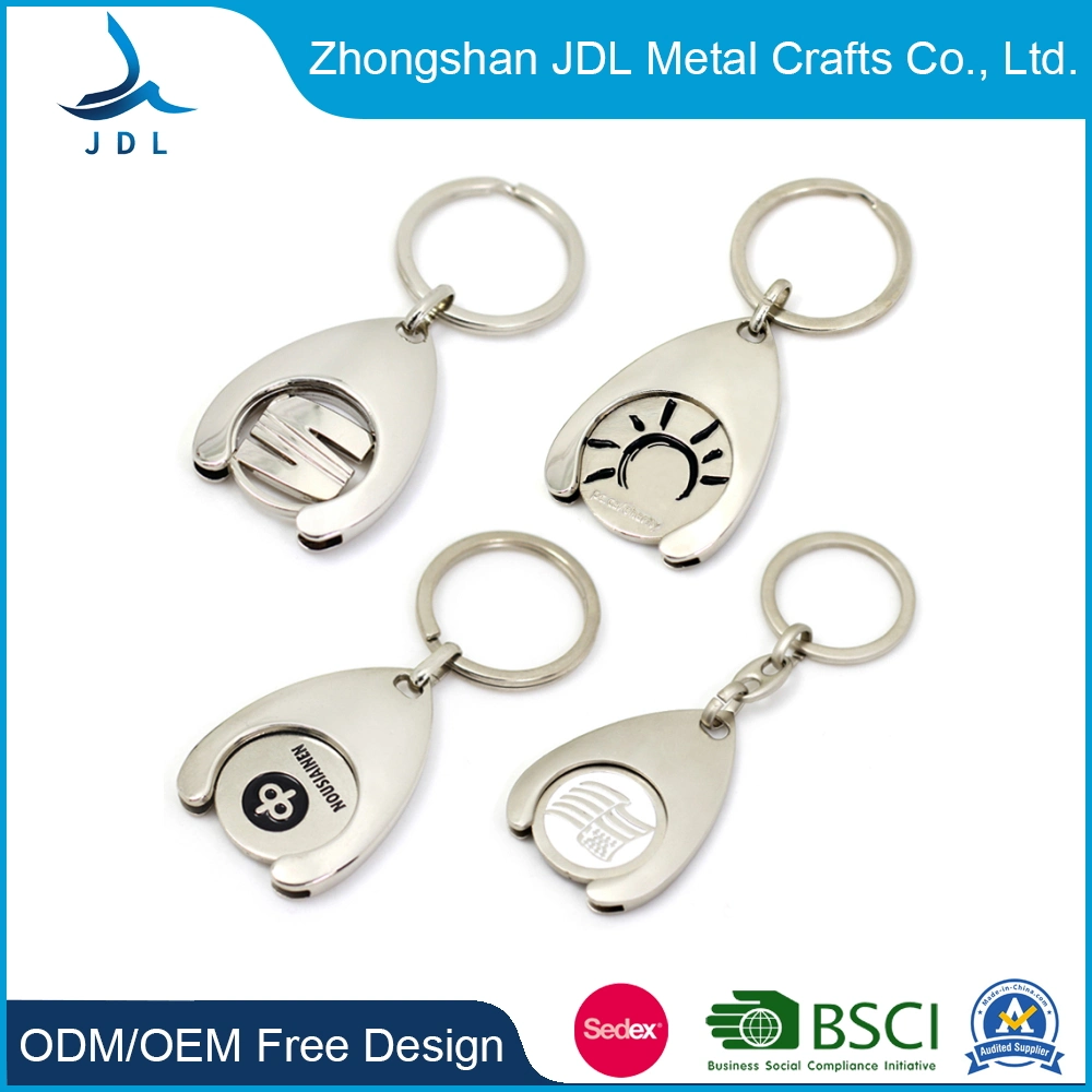 Custom Cheap Metal Trolley Keychain para el coche Logo Token para Promoción regalo Estamping Trolley Brass Marketcap la mayoría de las monedas de ficha
