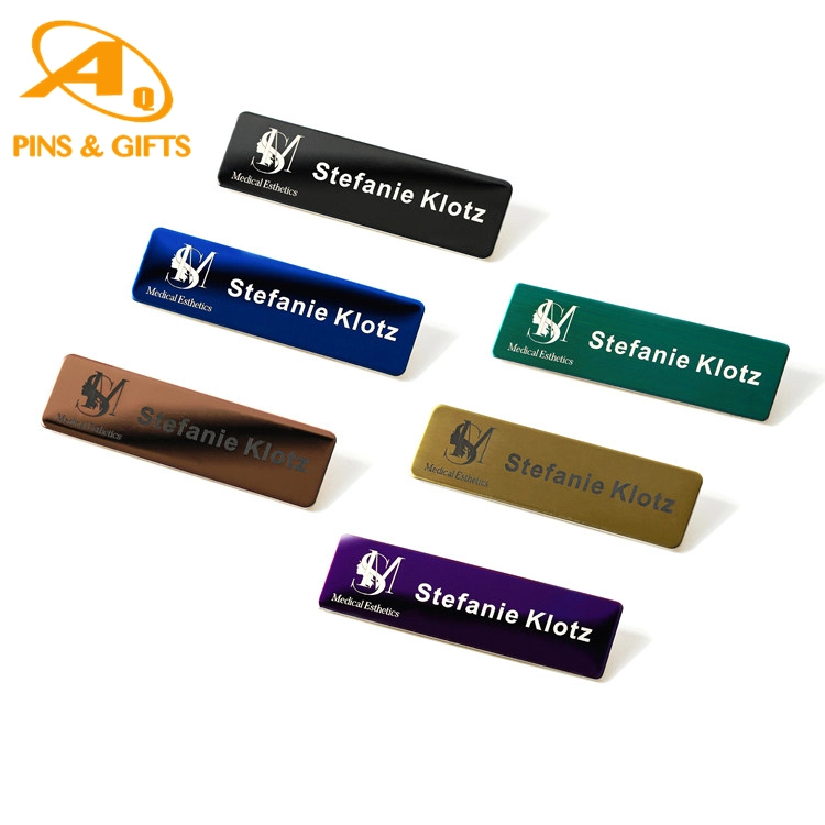 Customized Stainless Steel Nametag Events Sublimation Custom Engrave Metal Employee Magnetic Name Tag Badge Nameplate