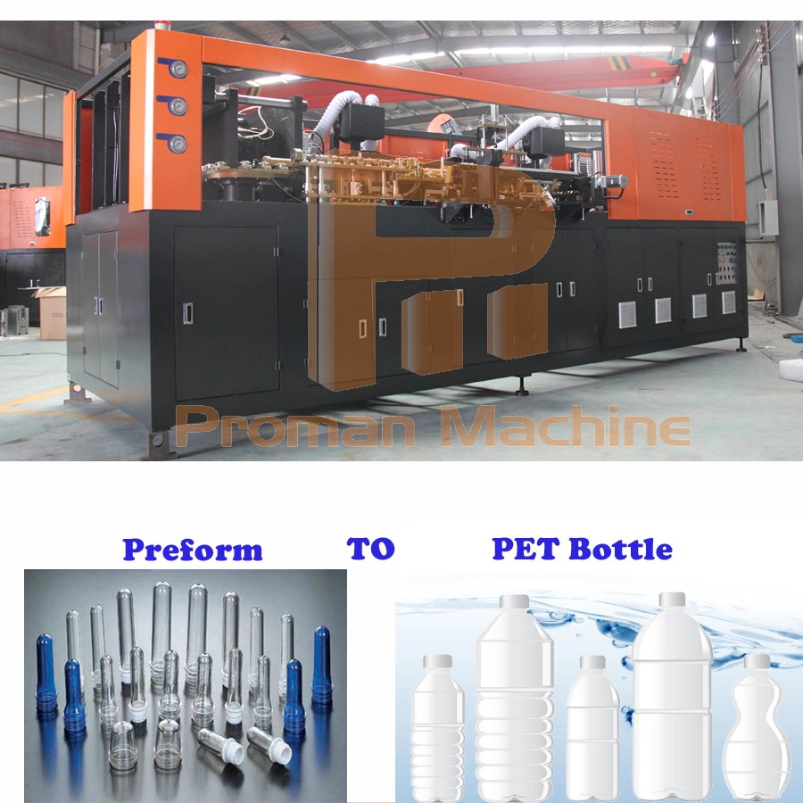 Professional Automatic 250ml-2L Pet Plastic Bottle Blowing Machine 6 Cavity Blower Making Empty Bottle Equipment