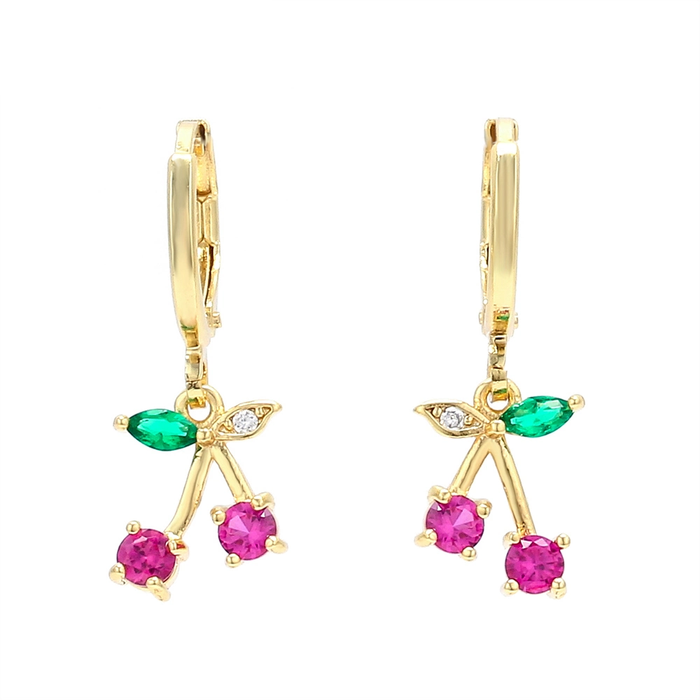 Fashion Drop Earrings CZ Sweet Cherry Earrings