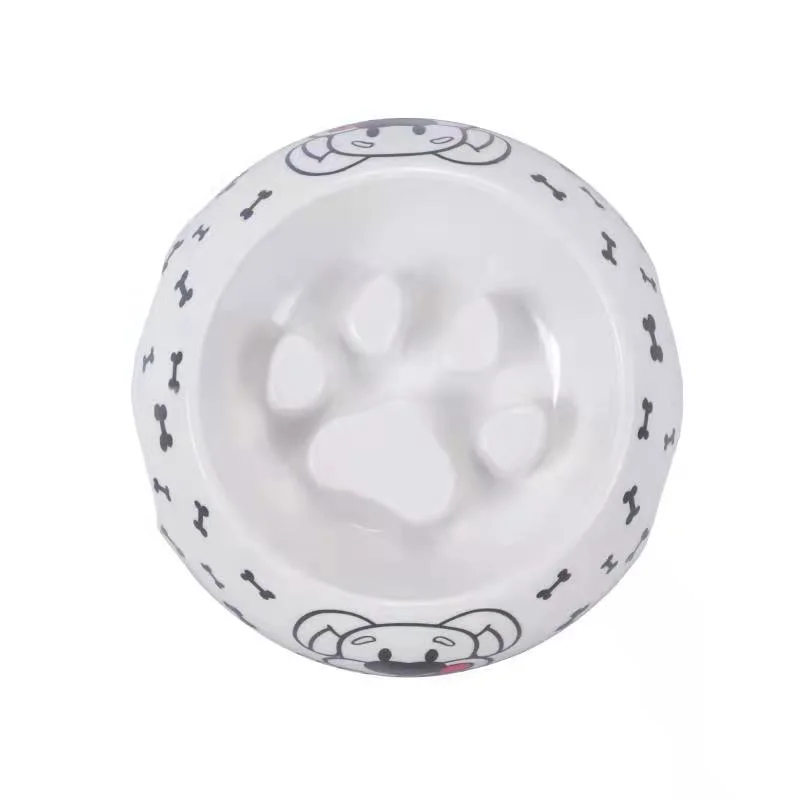 Wholesale/Supplier Retailing Plastic Melamine Pet Food Water Feeder Bowl with Custom Dog Bone Decal Printing