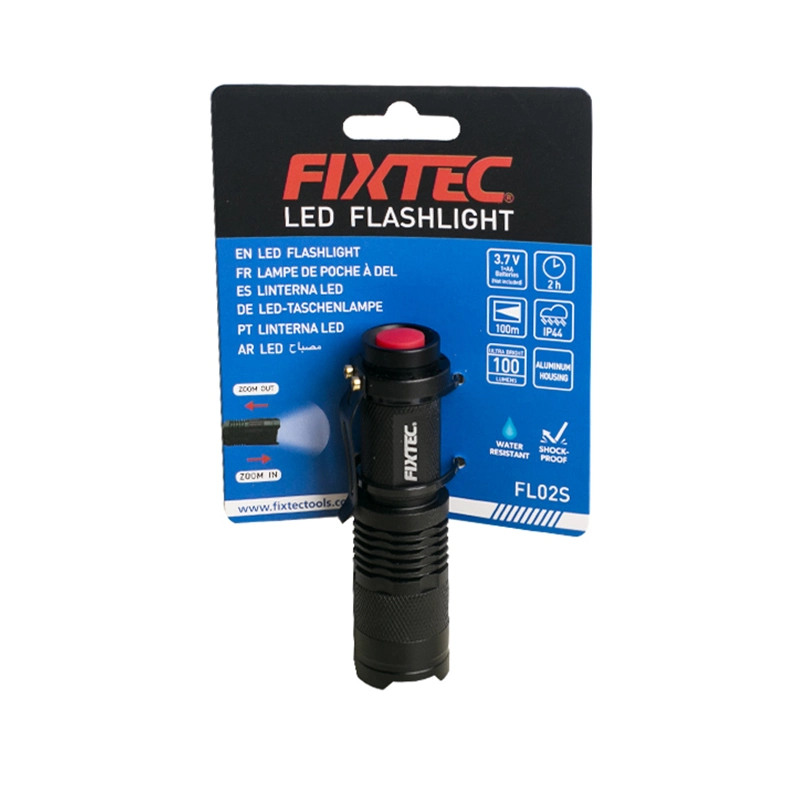 Fixtec Mini Flashlights Focus Adjustable Single Mode Tactical LED Flashlight Ultra Bright 1.5-3.7V