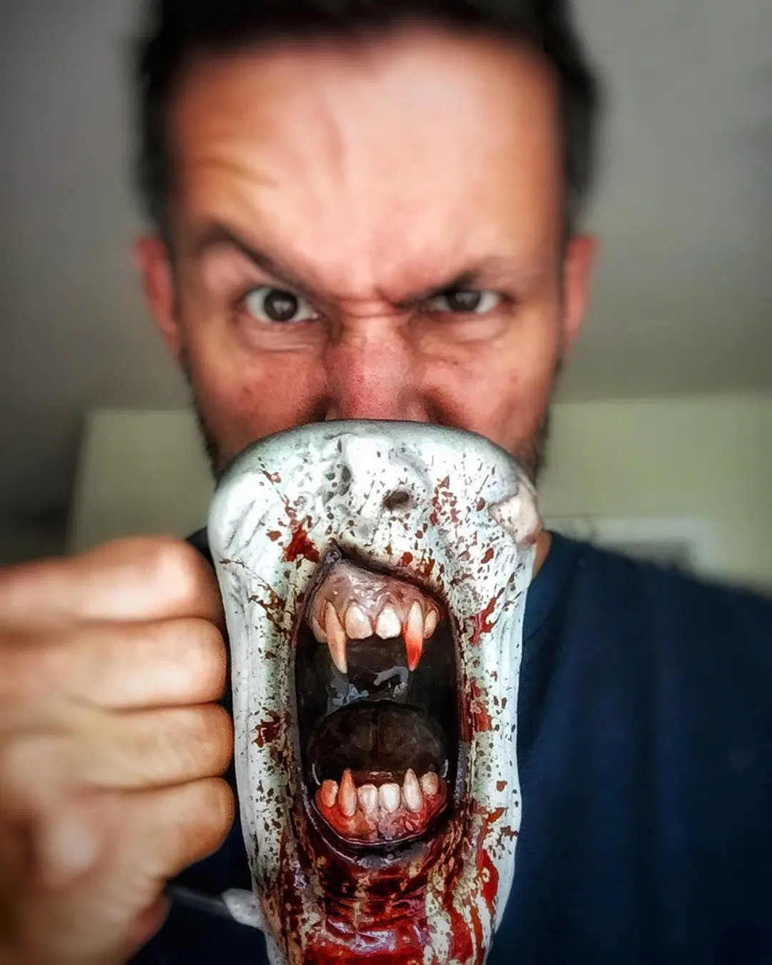 Halloween Horror Funny Handmade Gothic Vampire Half Face Creepy Bloody Scary Coffee Mug